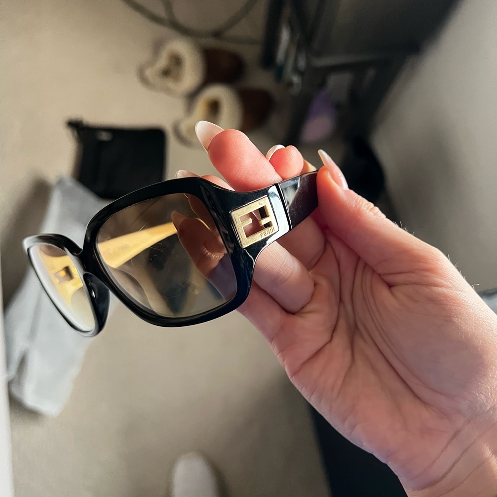 Fendi Black and Gold Sunglasses